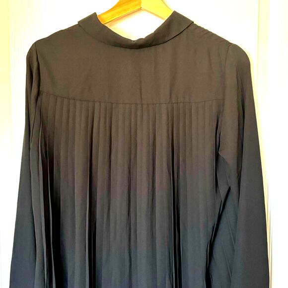 The Limited NWT Wms S Black Button Up Tunic Blouse High Low Dk Academia Career - Picture 5 of 9